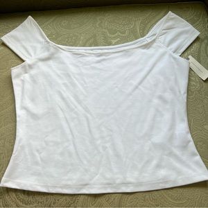 NWT Anthropologie Maeve White Off the Shoulder Top Size XL
